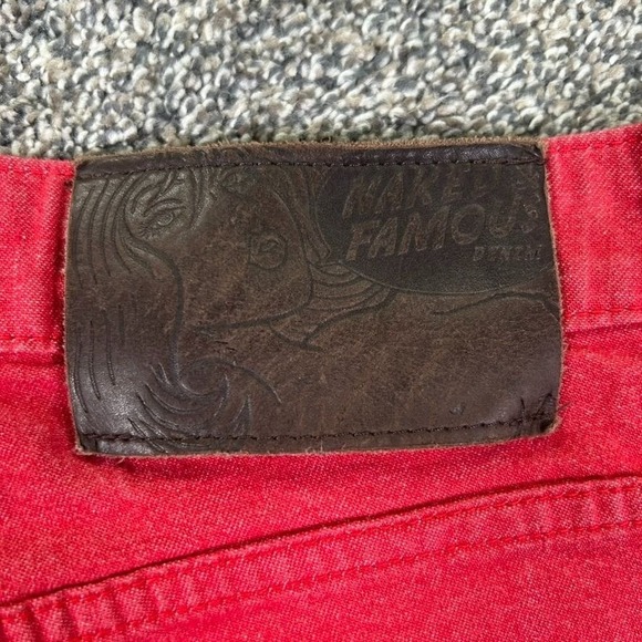 Naked & Famous Skinny Guy Red Stretch Japanese Denim Jean Men 32 Casual Slim Fit - Picture 4 of 13